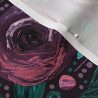 Painted Peonies Moody Floral - Purple
