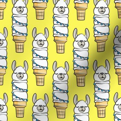 llama ice cream cake cones - stacked yellow - LAD19