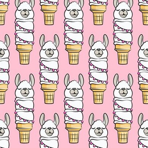 llama ice cream cake cones - stacked pink - LAD19