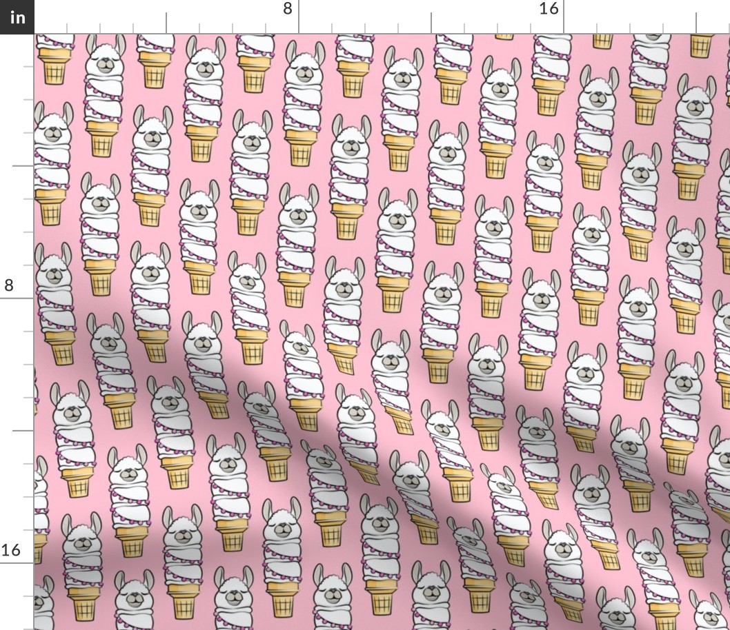 llama ice cream cake cones - stacked pink - LAD19