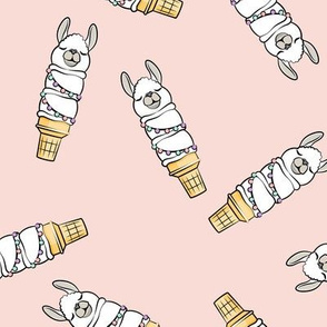 llama ice cream cones - pink tossed - LAD19
