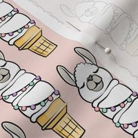 llama ice cream cake cones - stacked pink - LAD19