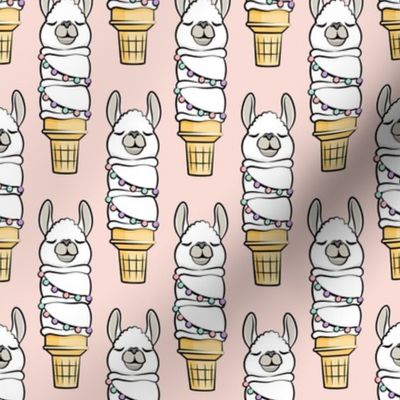 llama ice cream cake cones - stacked pink - LAD19