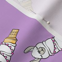 llama ice cream cones - purple tossed - LAD19