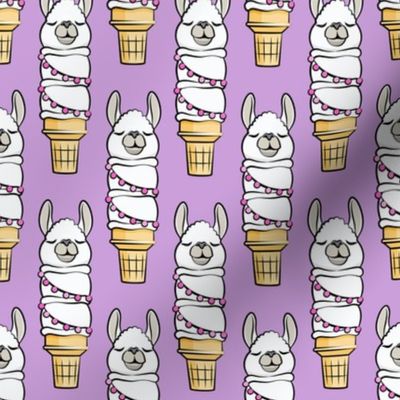 llama ice cream cake cones - stacked purple - LAD19