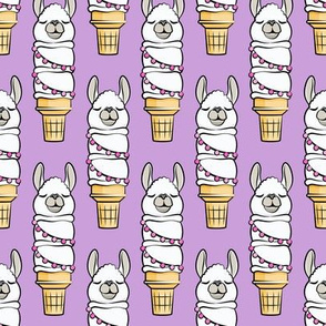 llama ice cream cake cones - stacked purple - LAD19