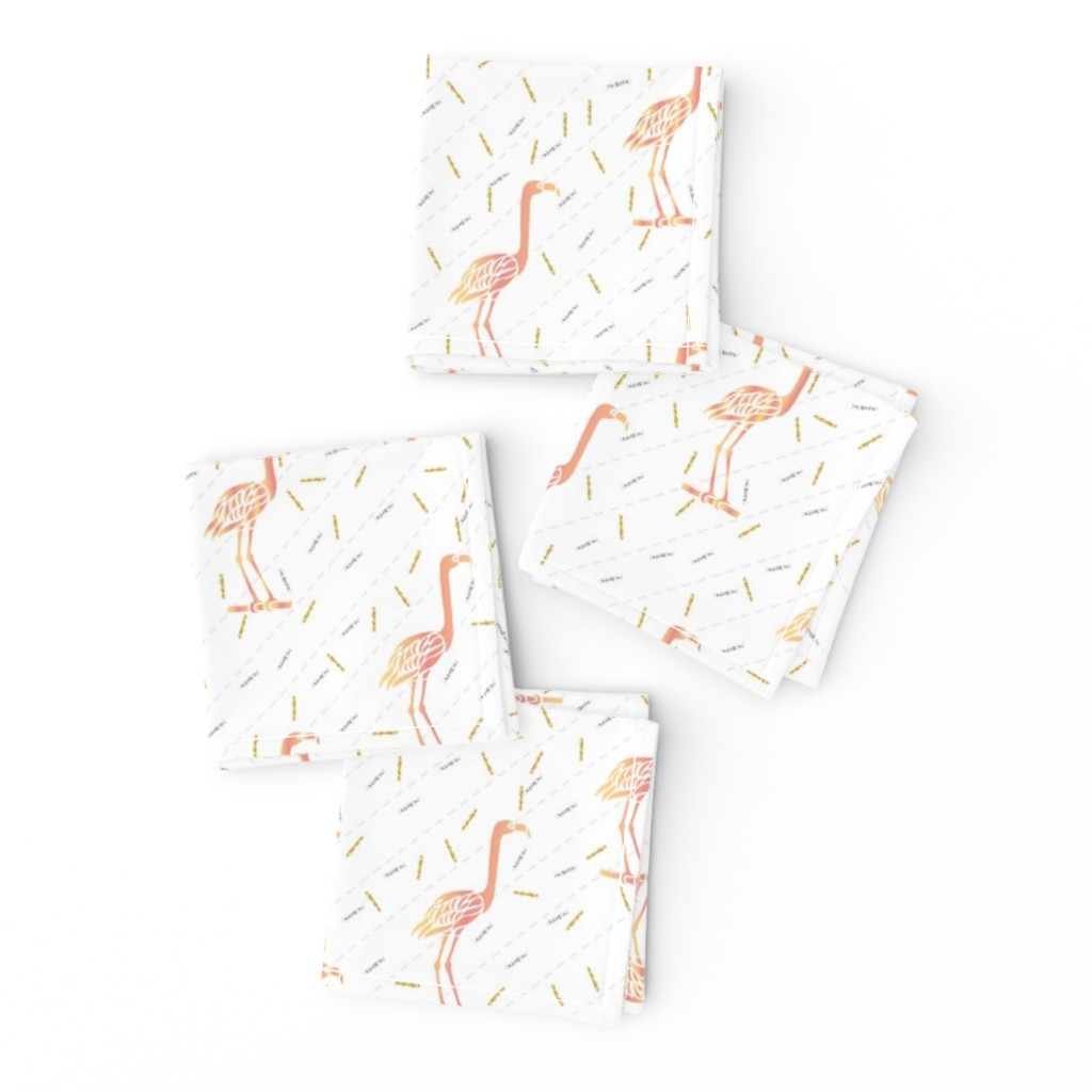 Flamingos In Confetti