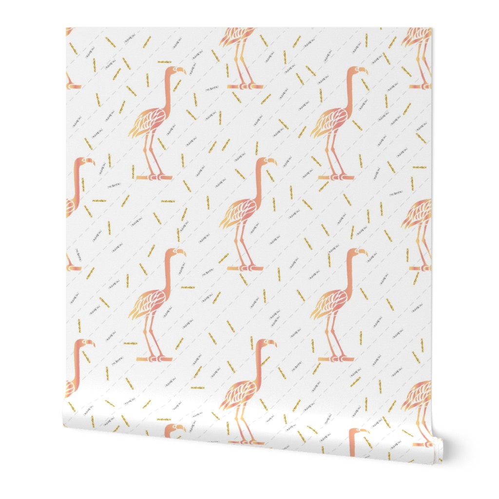 Flamingos In Confetti