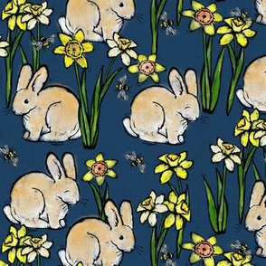 bunny bee + daffodil: twilight blue