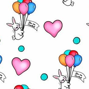 Ascending  Affirmations / Bunnies,Balloons,Banners - Multicolored Nursery   
