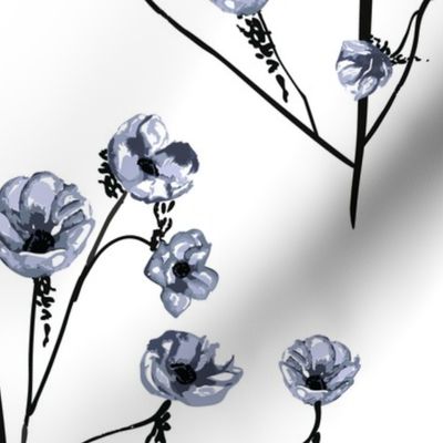 Romantic blue Anemones flowers