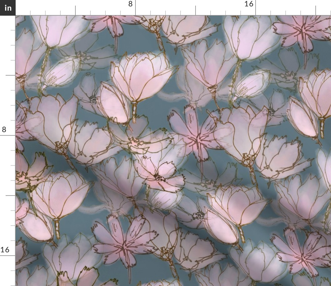 Magnolia Moody Floral  Large Scale