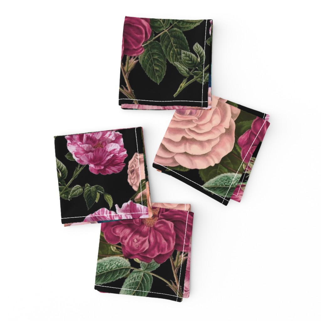 Vintage Moody Floral Roses Black 