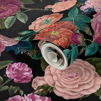 Vintage Moody Floral Roses Black 