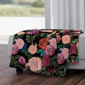 Vintage Moody Floral Roses Black 