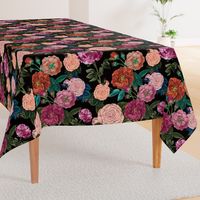 Vintage Moody Floral Roses Black 