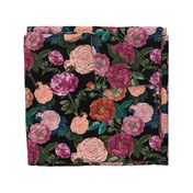 Vintage Moody Floral Roses Black 