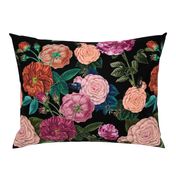 Vintage Moody Floral Roses Black 