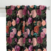 Vintage Moody Floral Roses Black 