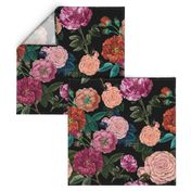 Vintage Moody Floral Roses Black 