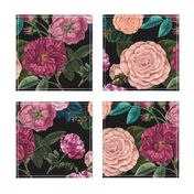 Vintage Moody Floral Roses Black 