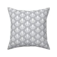 19-03F Gray Grey Watercolor Fleur De Lis