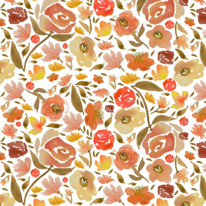 Baby fall Roses Watercolor flowers autumn Baby Girls