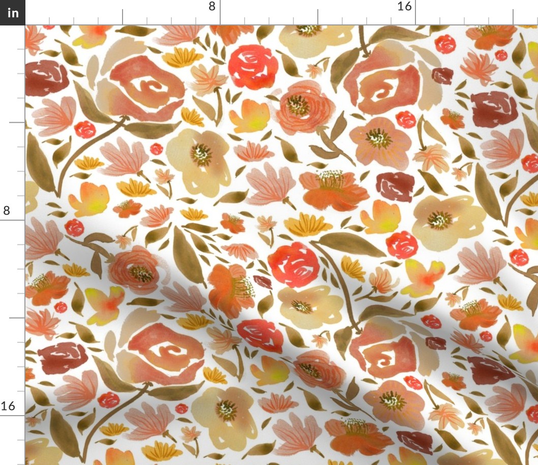Baby fall Roses Watercolor flowers autumn Baby Girls