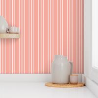 Coral Pink and White Stripes