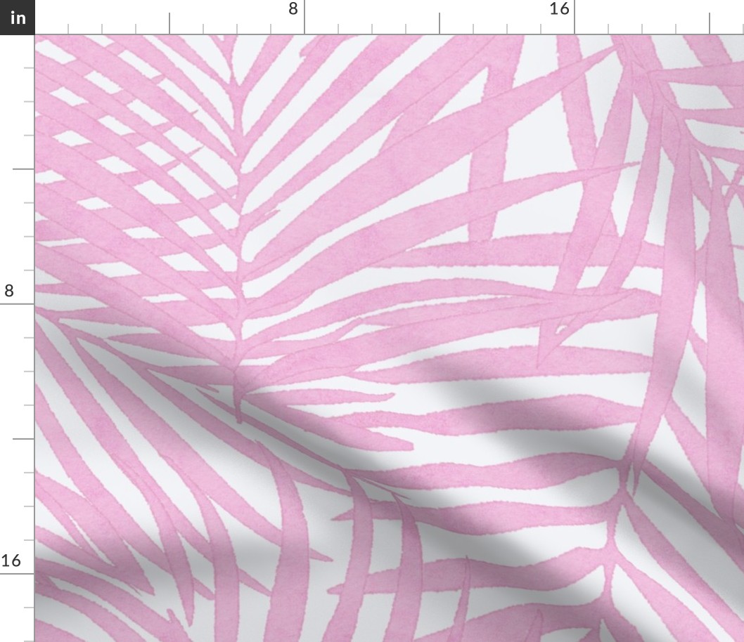 pink watercolor fronds