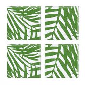 green watercolor fronds