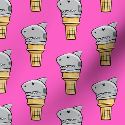 shark ice cream cones - dark pink  - LAD19