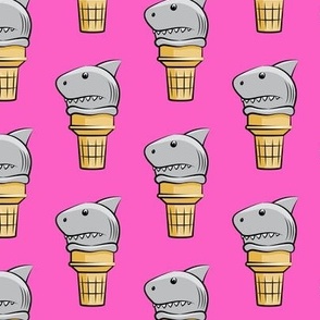 shark ice cream cones - dark pink  - LAD19