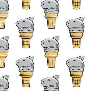 shark ice cream cones - white  - LAD19