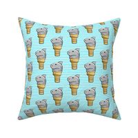 shark ice cream cones - light blue stripes - LAD19