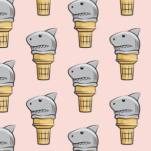 shark ice cream cones - pink  - LAD19