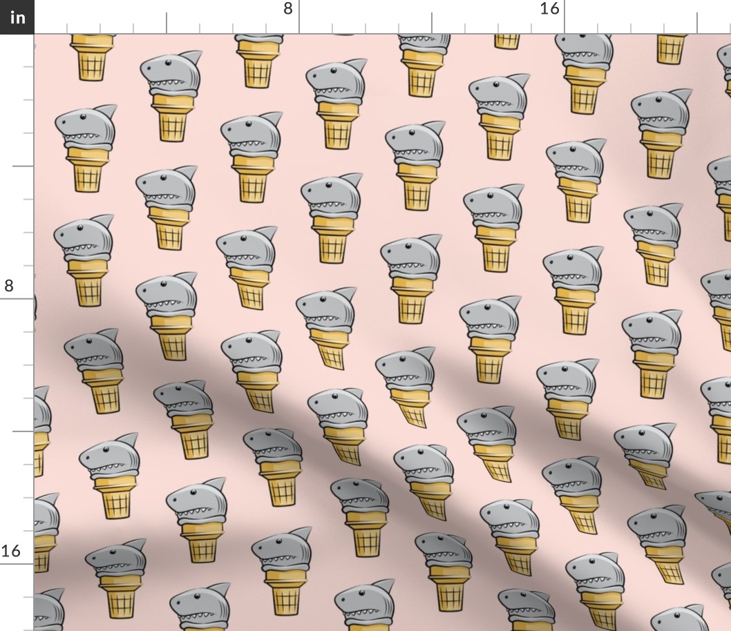 shark ice cream cones - pink  - LAD19