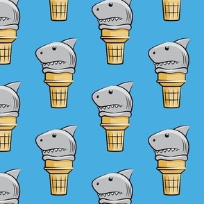 shark ice cream cones - blue  - LAD19