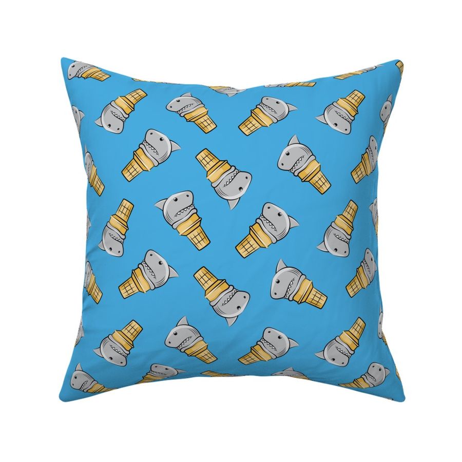 shark ice cream cones - toss on blue - LAD19