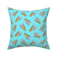 shark ice cream cones - toss on light blue - LAD19