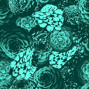 Moody Florals in Turquoise