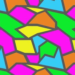 neon coloured shapes