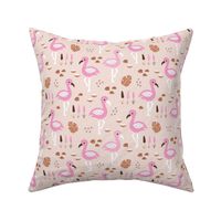 Flamingo love sweet jungle paradise and river summer print girls pink