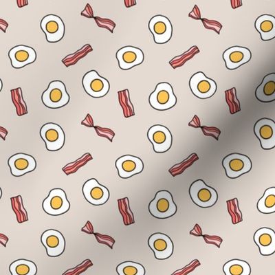 Fried eggs and bacon breakfast food pattern