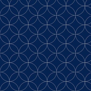 White Sashiko on Indigo Blue