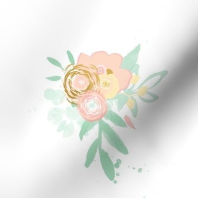 peach and gold floral