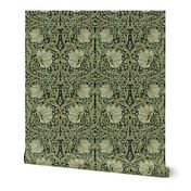 William Morris ~ Antiqued Pimpernel ~ Original on Black ~ Medium