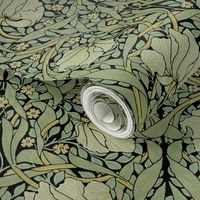 William Morris ~ Antiqued Pimpernel ~ Original on Black ~ Medium