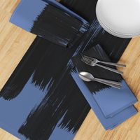 Black Seamless Brushstrokes on Cornflower Background