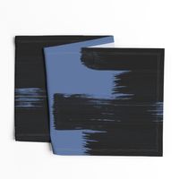 Black Seamless Brushstrokes on Cornflower Background